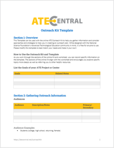 Image of the ATE Central Outreach Template